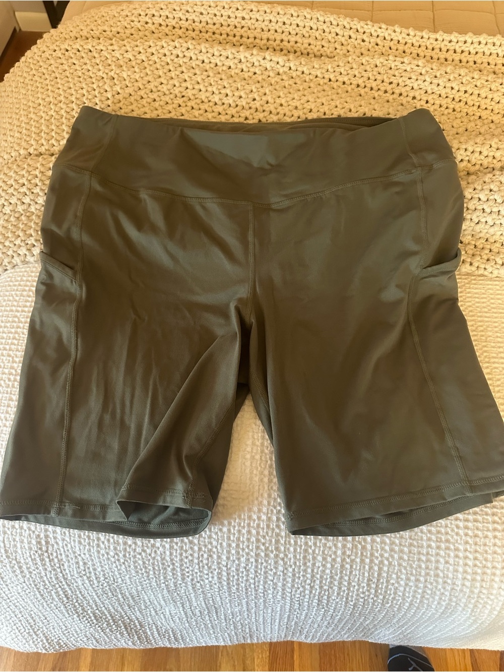 torrid Olive Green High-Rise Athletic Bike Shorts with Pockets